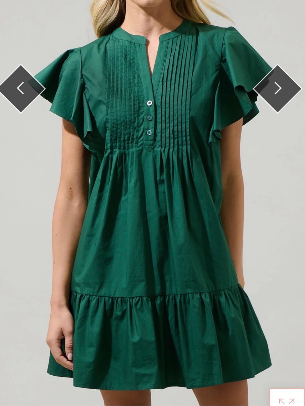 Sugarlips Emerald Green Ruffle Peasant Tunic